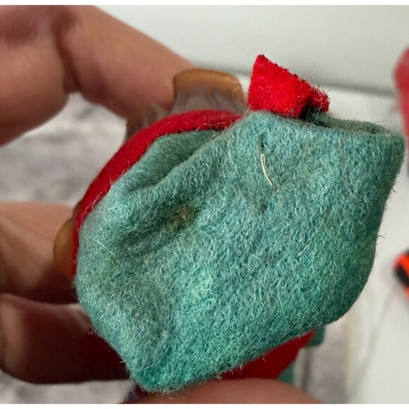 Vtg Green Red Knee Hugger Christmas Elf Pixie RARE EYES CLOSED - Picture 10 of 13